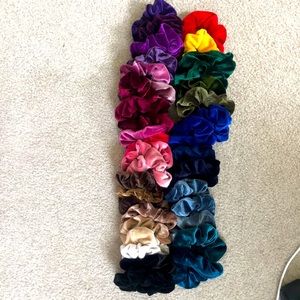 38 pack of velvet hair elastics.